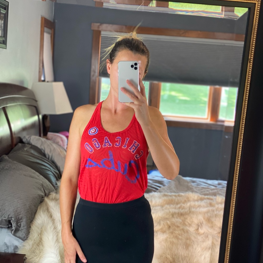 Chicago Cubs Halter Burnout tank top, Medium